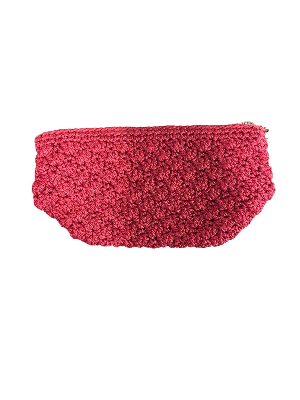 The Sak Crochet Wristlet Clutch in Raspberry